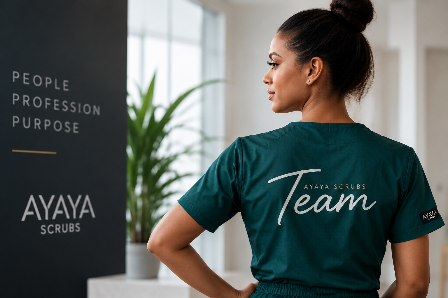 Ayaya Scrubs branded uniforms
